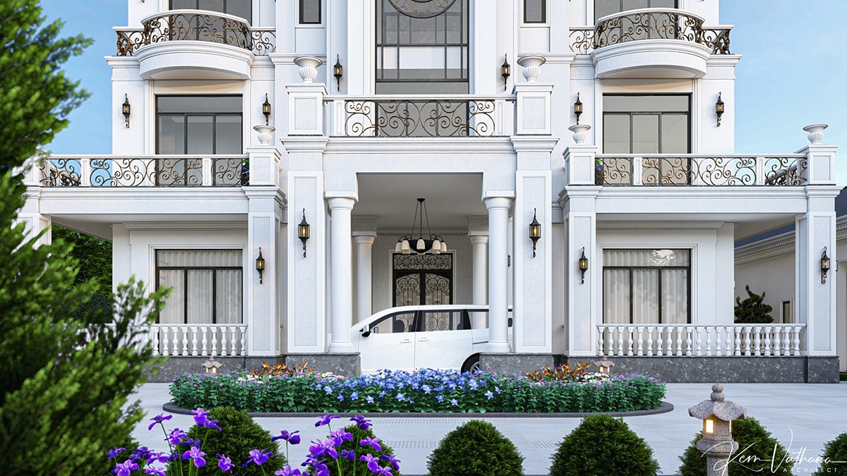 Mẫu biệt thự tân cổ điển đẹp 2025