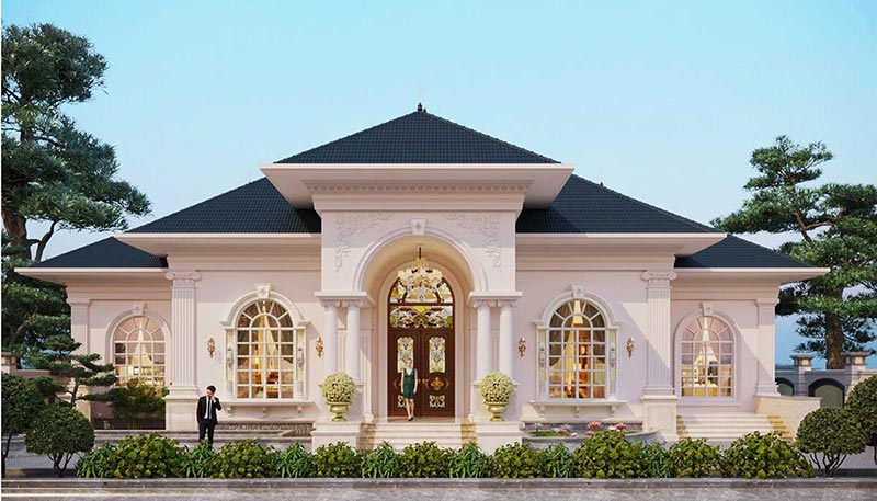 Thiết kế Biệt thự 1 tầng kiểu tân cổ điển